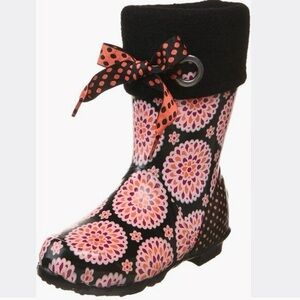 BOGS Flower Dot Pink Becca Dahlia Waterproof Insulated Winter Boots size 8